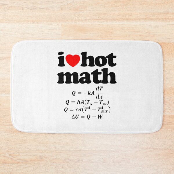 Item preview, Love Hot Math Heat Equation STEM Geek Graphic Black Text designed and sold by MathWare MathClips.