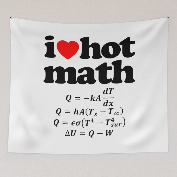 Item preview, Love Hot Math Heat Equation STEM Geek Graphic Black Text designed and sold by MathWare MathClips.
