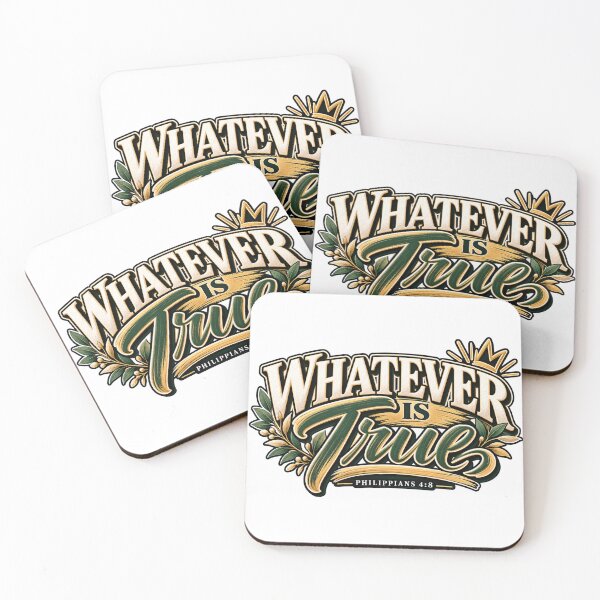 Item preview, Whatever Is True | Philippians 4:8 Christian Typography Design designed and sold by ThinkOnThis.