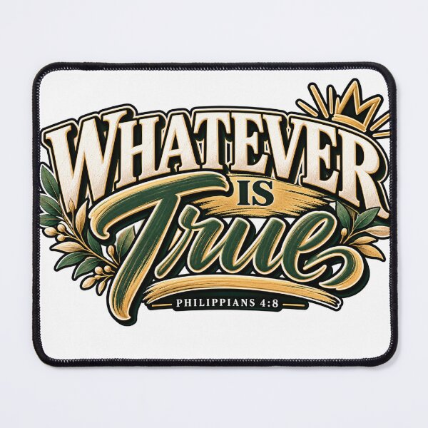 Item preview, Whatever Is True | Philippians 4:8 Christian Typography Design designed and sold by ThinkOnThis.