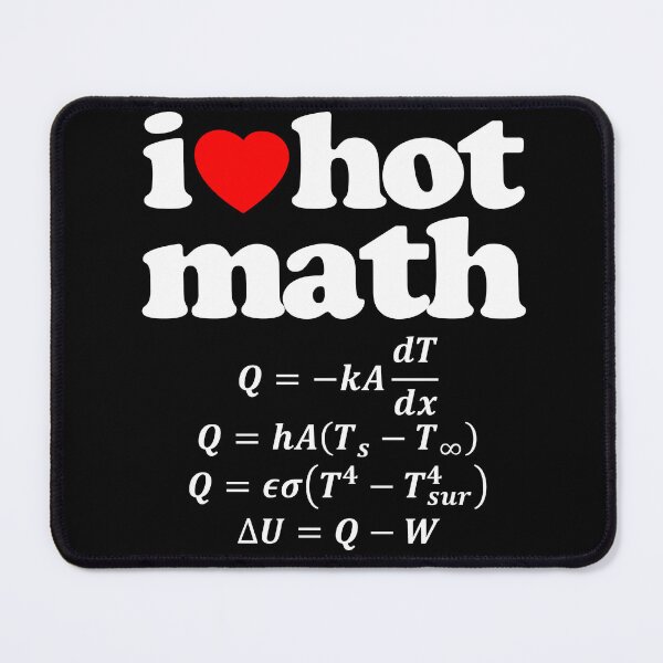 Item preview, I Love Hot Math Heat Equation STEM Geek Graphic White Text designed and sold by MathWare MathClips.