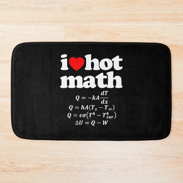 Item preview, I Love Hot Math Heat Equation STEM Geek Graphic White Text designed and sold by MathWare MathClips.