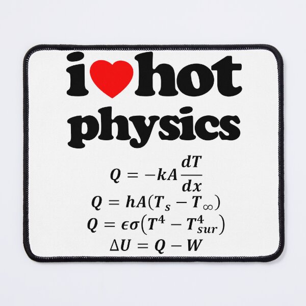 Item preview, I Love Hot Physics Heat Equation STEM Geek Graphic Black Text designed and sold by MathWare MathClips.