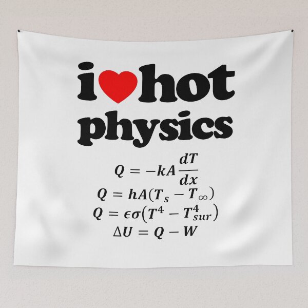 Item preview, I Love Hot Physics Heat Equation STEM Geek Graphic Black Text designed and sold by MathWare MathClips.