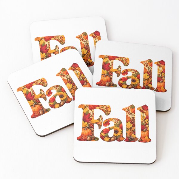Item preview, Fall Typography with Autumn Leaves Pumpkins and Acorn designed and sold by Myra365Art.