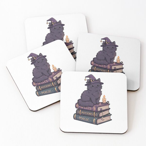 Item preview, Witchy Black Cat on Spell Books designed and sold by Rariks.
