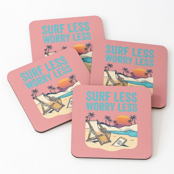 Item preview, Surf Less Worry Less Retro Beach Vacation Digital Detox Sunset designed and sold by FrozenFits.