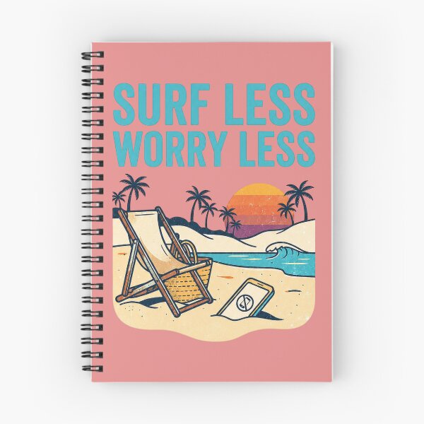 Item preview, Surf Less Worry Less Retro Beach Vacation Digital Detox Sunset designed and sold by FrozenFits.