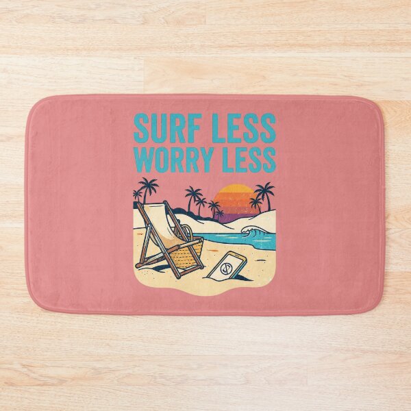 Item preview, Surf Less Worry Less Retro Beach Vacation Digital Detox Sunset designed and sold by FrozenFits.