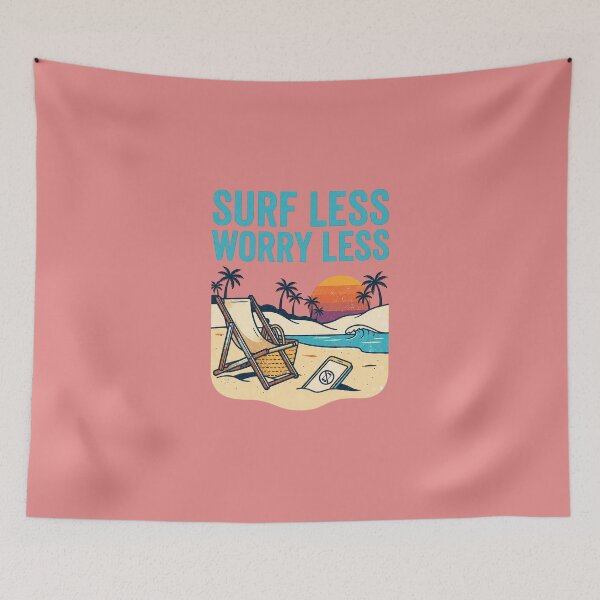 Item preview, Surf Less Worry Less Retro Beach Vacation Digital Detox Sunset designed and sold by FrozenFits.