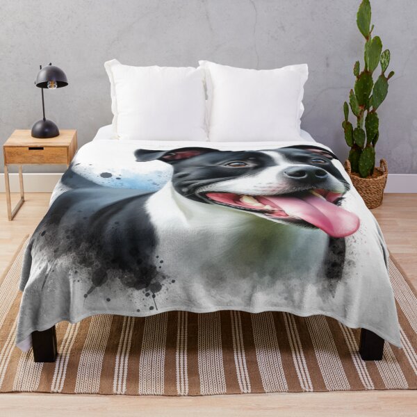 Item preview, Black and White Staffy Portrait designed and sold by MaedK.