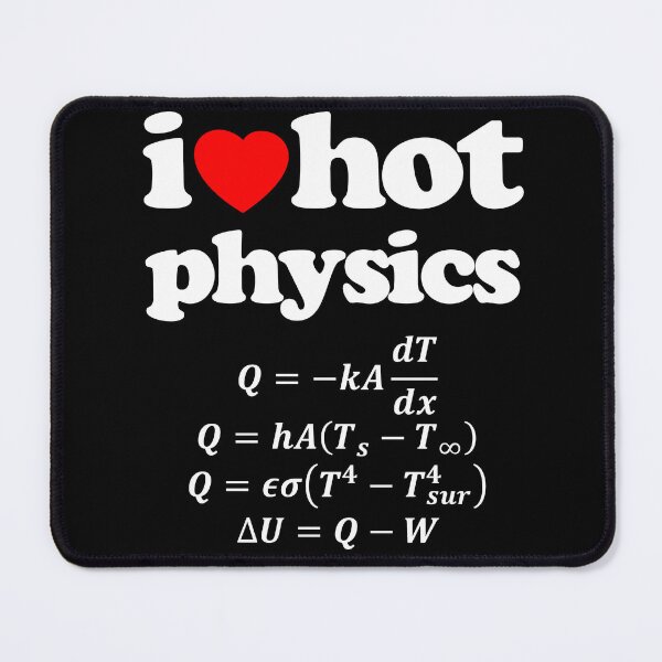Item preview, I Love Hot Physics Heat Equation STEM Geek Graphic White Text designed and sold by MathWare MathClips.