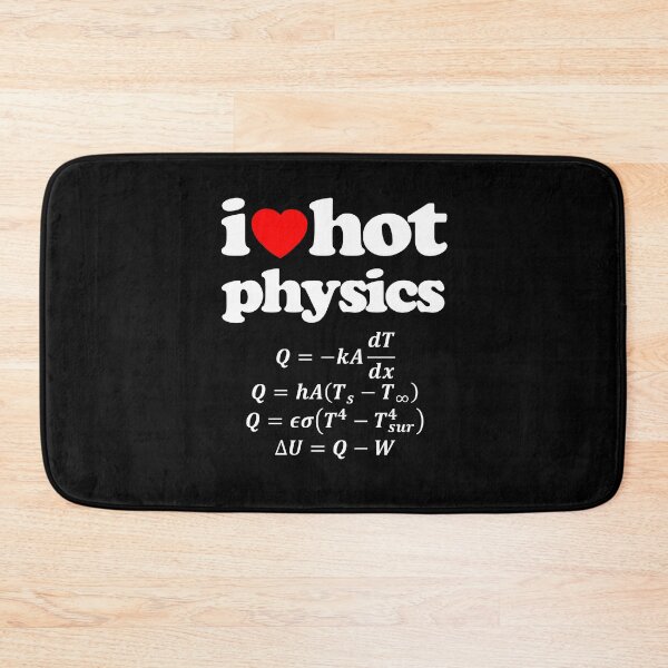 Item preview, I Love Hot Physics Heat Equation STEM Geek Graphic White Text designed and sold by MathWare MathClips.