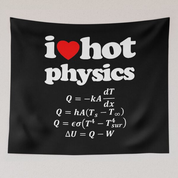 Item preview, I Love Hot Physics Heat Equation STEM Geek Graphic White Text designed and sold by MathWare MathClips.