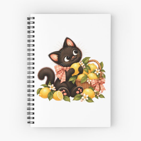 Item preview, Cute Black Cat with Lemons – Sweet Summer Harvest designed and sold by INVITOARTE.