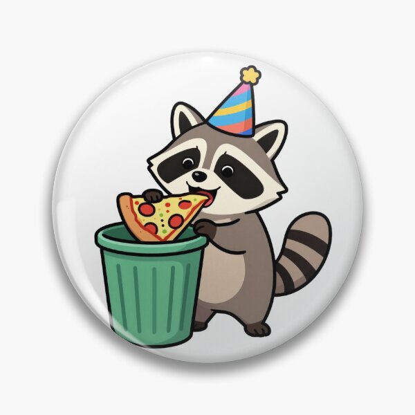 Item preview, Funny Trash Panda Raccoon Pizza Party Retro designed and sold by Thompika.