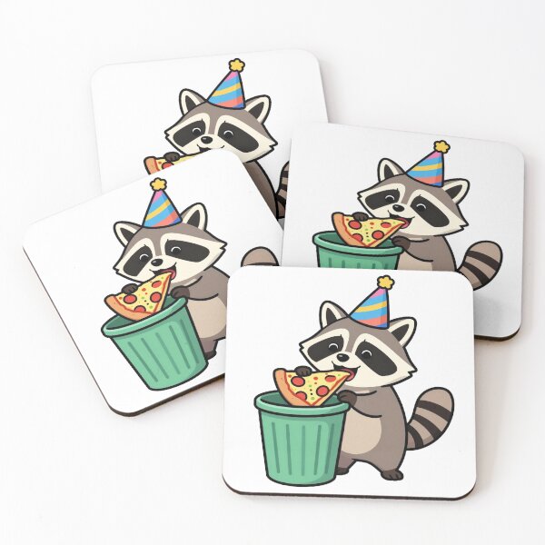 Item preview, Funny Trash Panda Raccoon Pizza Party Retro designed and sold by Thompika.