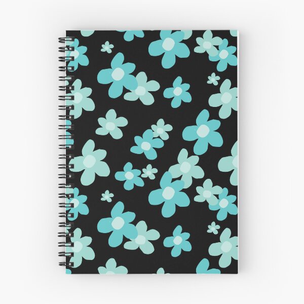 Item preview, Blue Posies on a black background! designed and sold by Nana Dancer Designs.