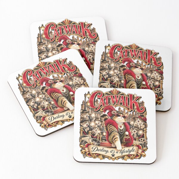 Item preview, Catwalk – Darling, It's a Lifestyle | Vintage Glam Cat Design designed and sold by Refinedpaws.