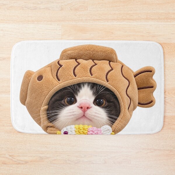 Item preview, Cat 17 | Cat with a Fish Hat designed and sold by Alyssa Kindick.