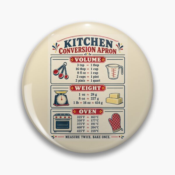 Item preview, Kitchen Conversion Apron – Baking Measurement Cheat Sheet designed and sold by astersgraphics.