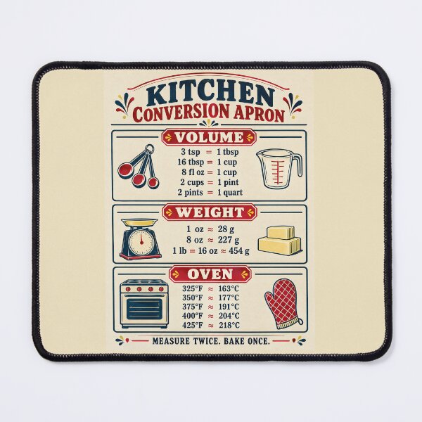 Item preview, Kitchen Conversion Apron – Baking Measurement Cheat Sheet designed and sold by astersgraphics.