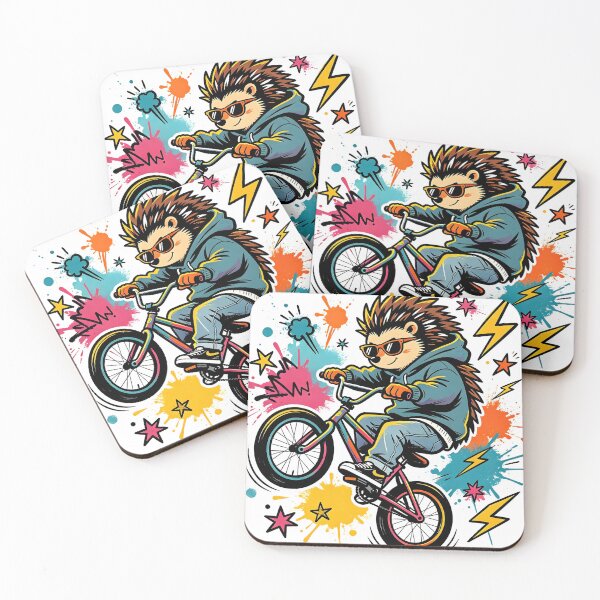 Item preview, Cool BMX Hedgehog Rider | Colorful Street Art Kids T-Shirt Design designed and sold by GeorgyCrafts.