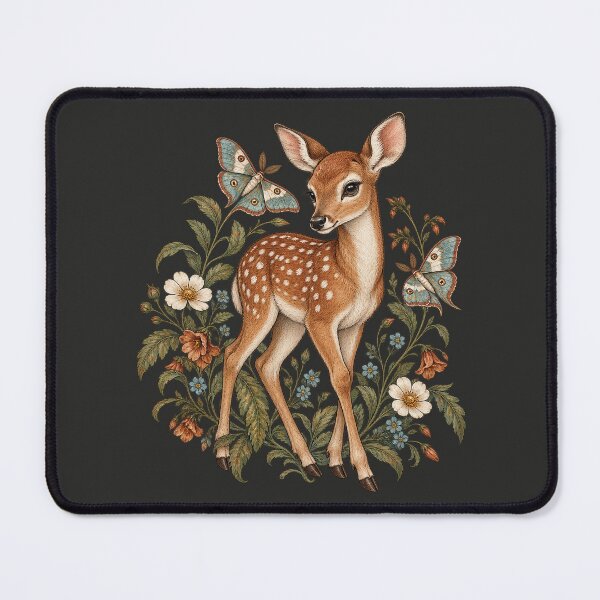Item preview, Vintage Fawn Moths and Wildflowers designed and sold by -DEEWOLF-.