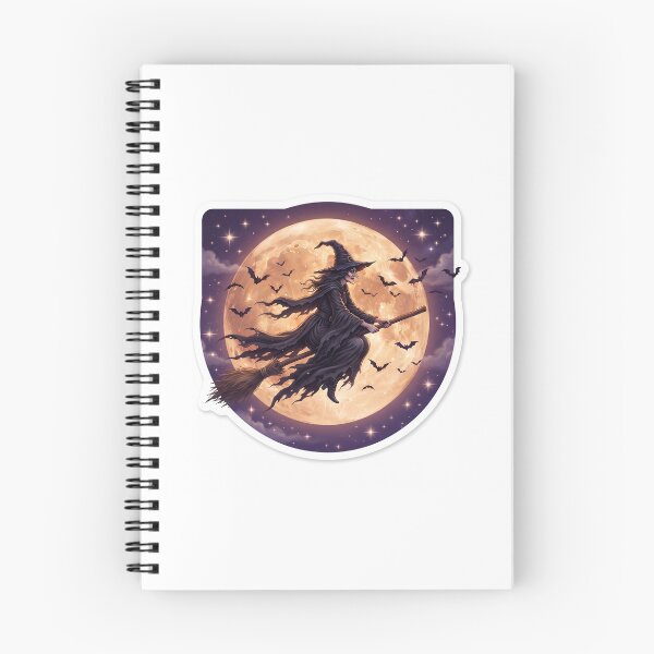 Item preview, Title: She Rides the Witching Hour — Halloween Witch Broomstick Sticker designed and sold by AbbasSaqib.