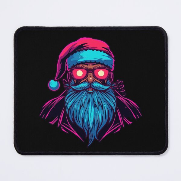Item preview, Synthwave Neon Glowing Santa Claus Vector designed and sold by LazyDayzCo.