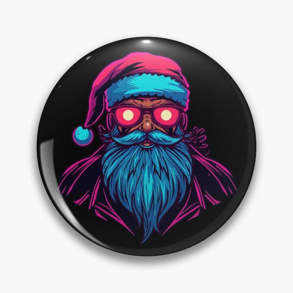 Item preview, Synthwave Neon Glowing Santa Claus Vector designed and sold by LazyDayzCo.