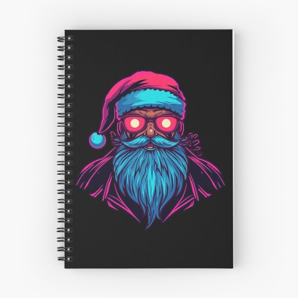 Item preview, Synthwave Neon Glowing Santa Claus Vector designed and sold by LazyDayzCo.