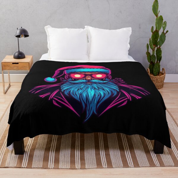 Item preview, Synthwave Neon Glowing Santa Claus Vector designed and sold by LazyDayzCo.