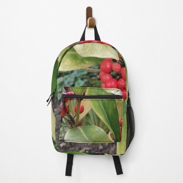 Item preview, Bright Red Skimmia Berries Green Leaves designed and sold by PhuongVoArt.