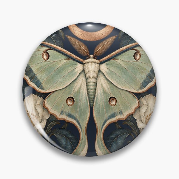 Item preview, Luna Moth Crescent Moon Botanical designed and sold by -DEEWOLF-.