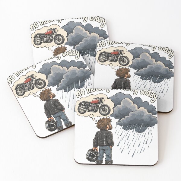 Item preview, No Motorcycle Riding Today Rainy Day Sad Biker Humor designed and sold by yassin-stags.