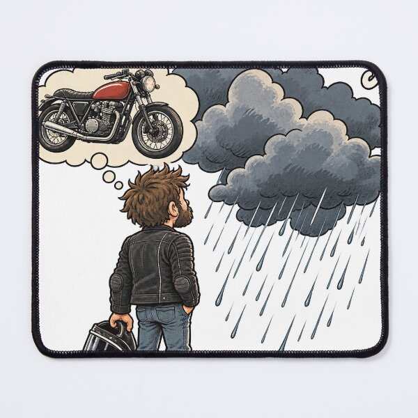 Item preview, No Motorcycle Riding Today Rainy Day Sad Biker Humor designed and sold by yassin-stags.