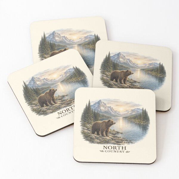 Item preview, Grizzly Bear Mountain Lake Sunset designed and sold by SassCity.