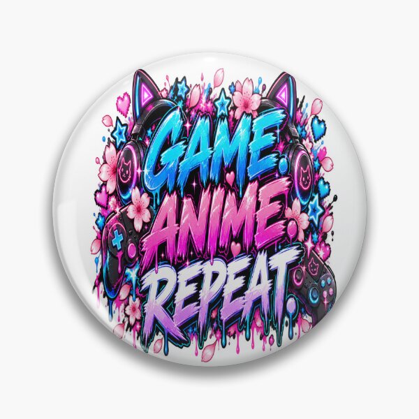 Item preview, Game. Anime. Repeat. – Neon Gamer Vibes designed and sold by Kubbykat.