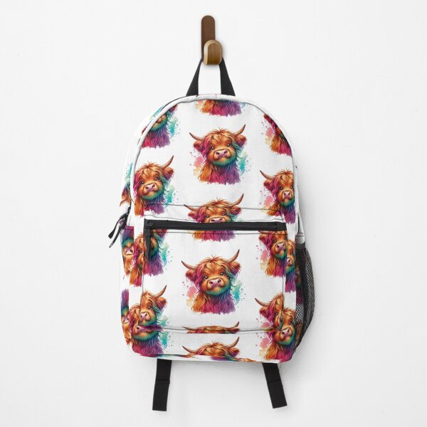 Item preview, Cute Scottish Baby Highland Cow Calf Colorful Watercolor designed and sold by MaedK.