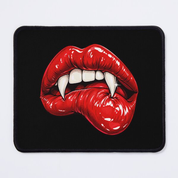 Item preview, Vampire Fangs Biting Red Lips 1960s Comic Pop Art designed and sold by Felinefinesse.