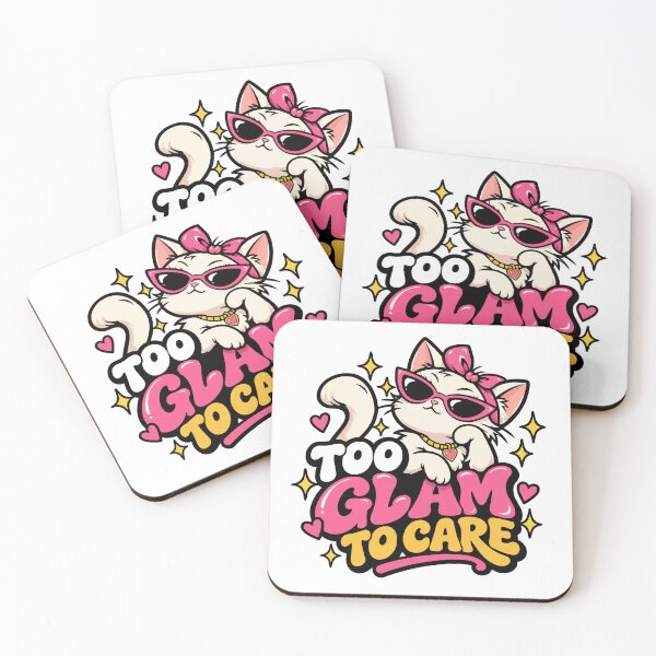 Item preview, Too Glam To Care Funny Glam Cat designed and sold by DesignGraphica.