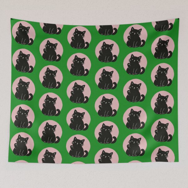 Item preview, Grumpy Black Cat Sitting — Cute Cat Illustration designed and sold by MIKRULA.