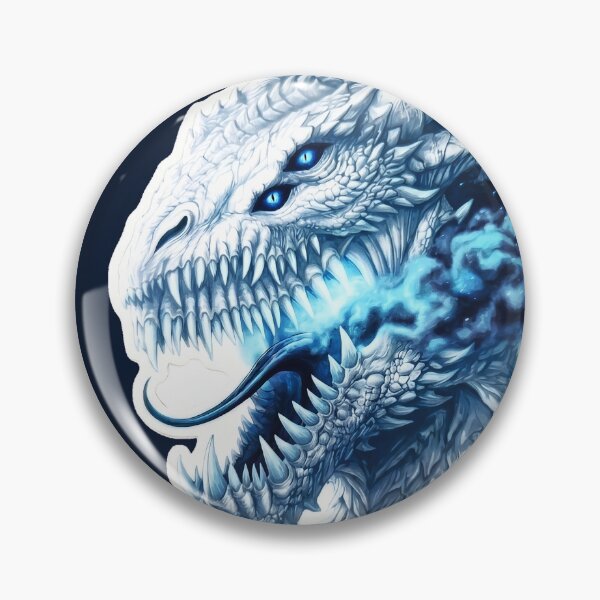 Item preview, Frost Wyrm White Ice Dragon Blue Flame Dark Fantasy Sticker designed and sold by bug4j_DragonLab.
