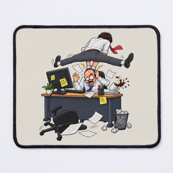 Item preview, Work? Stretch! Funny Office Stress Cartoon – Workplace Humor designed and sold by waikibi ⭐⭐⭐⭐.