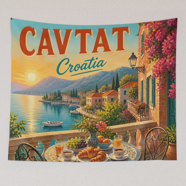 Item preview, Cavtat Croatia - Scenic Style Travel Poster designed and sold by LSVart.