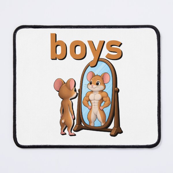 Item preview, Funny Muscular Mouse Mirror – Boys Gym Humor & Fitness Motivation designed and sold by RoyalArt21.