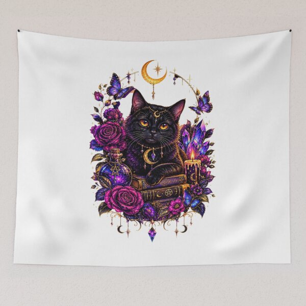 Item preview, Mystical Black Cat – Witchy Celestial Gothic Moon Fantasy designed and sold by DMQ-Designs.