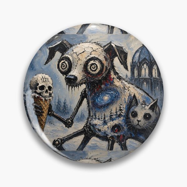 Item preview, Gothic Galaxy Puppy with Skull Cone Surrealism designed and sold by LujziWorld.