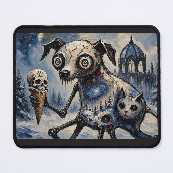 Item preview, Gothic Galaxy Puppy with Skull Cone Surrealism designed and sold by LujziWorld.